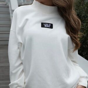 Lulu Mac White Long Sleeve Terry Cloth Top